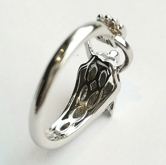 Panther sterling silver ring chrome diopside eyes size 7 - Picture 7 of 7